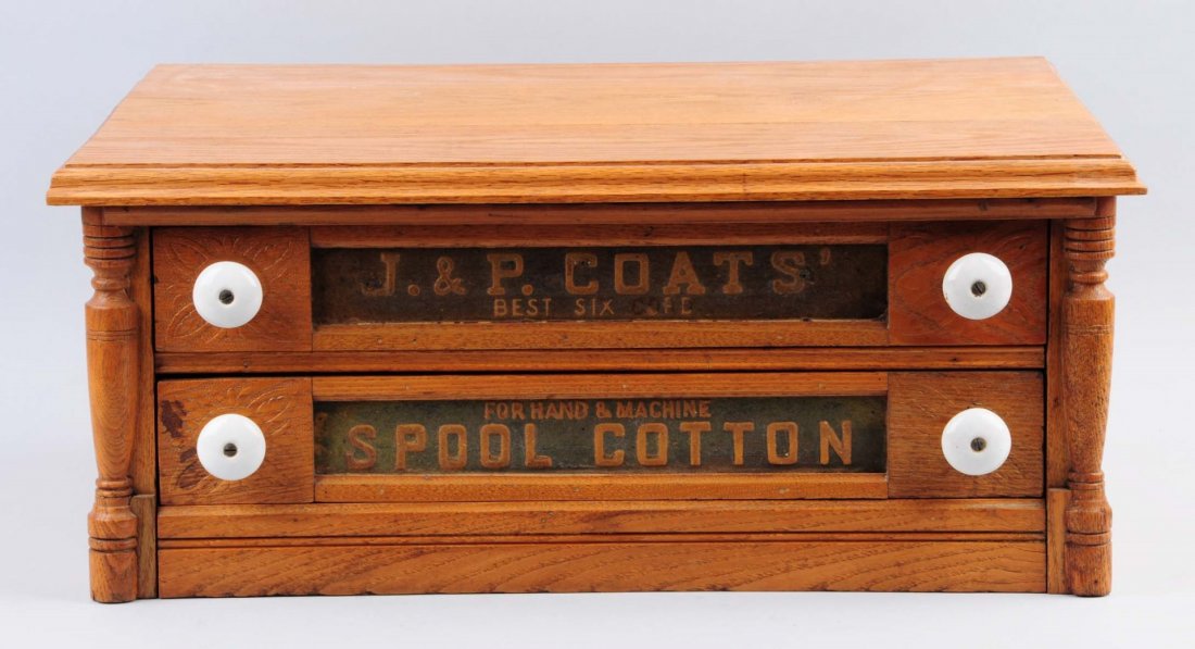 Coat's Spool Cotton Two Drawer Thread Cabinet. (1 of 3)