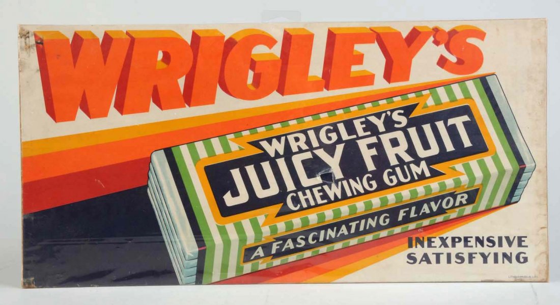 Wrigley's Juicy Fruit Gum Paper Sign. (1 of 1)