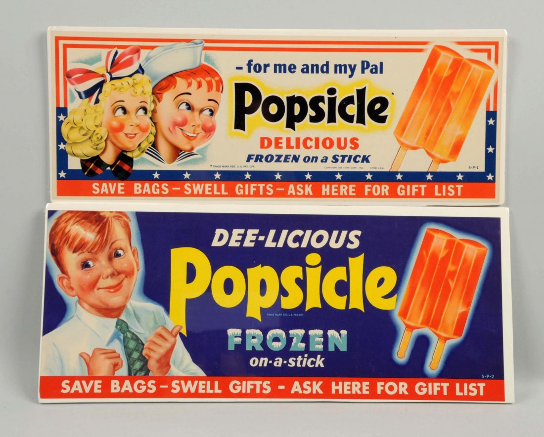 Lot of 2: 1940's Popsicle Paper Signs. (1 of 1)