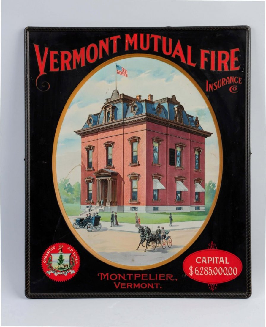 Vermont Mutual Fire Insurance Tin Sign. (1 of 2)