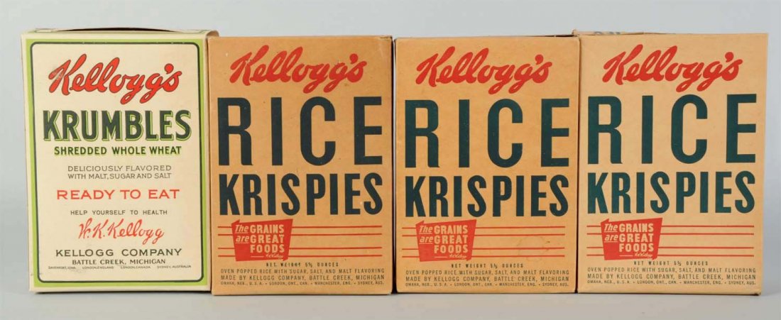Lot Of 4: Early Kellogg's Cereal Boxes. (1 of 1)