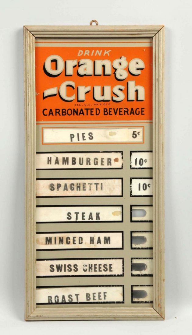 Orange Crush Glass Menu Board. (1 of 1)