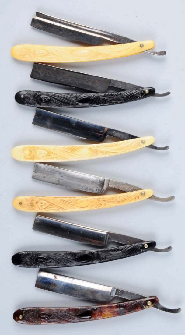 Lot of 6: Matching Art Nouveau Straight Razors. (1 of 1)