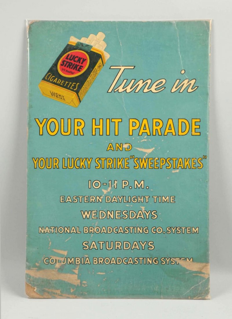 Lick Strike Cigarettes Cardboard Sign. (1 of 1)