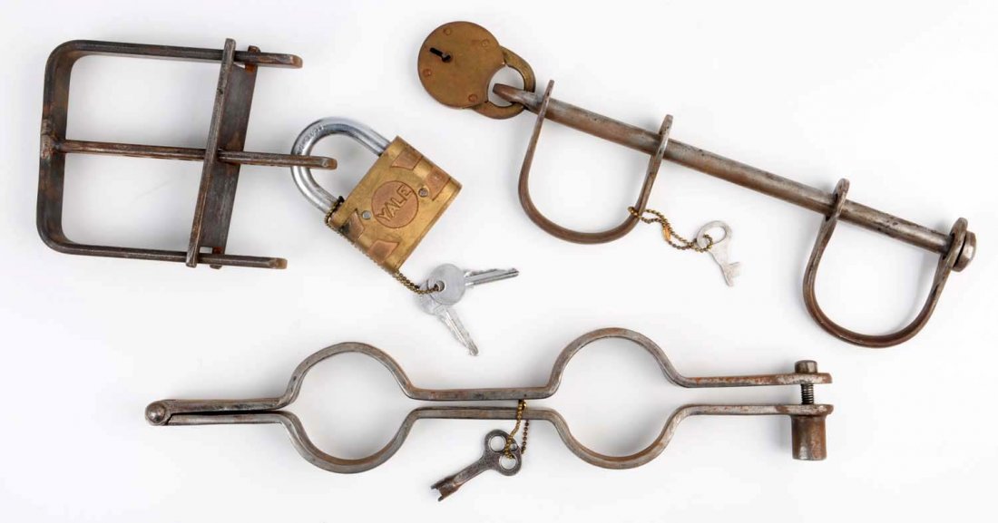 Lot Of 3: C. Embree Ban Handcuffs With Key. (1 of 1)