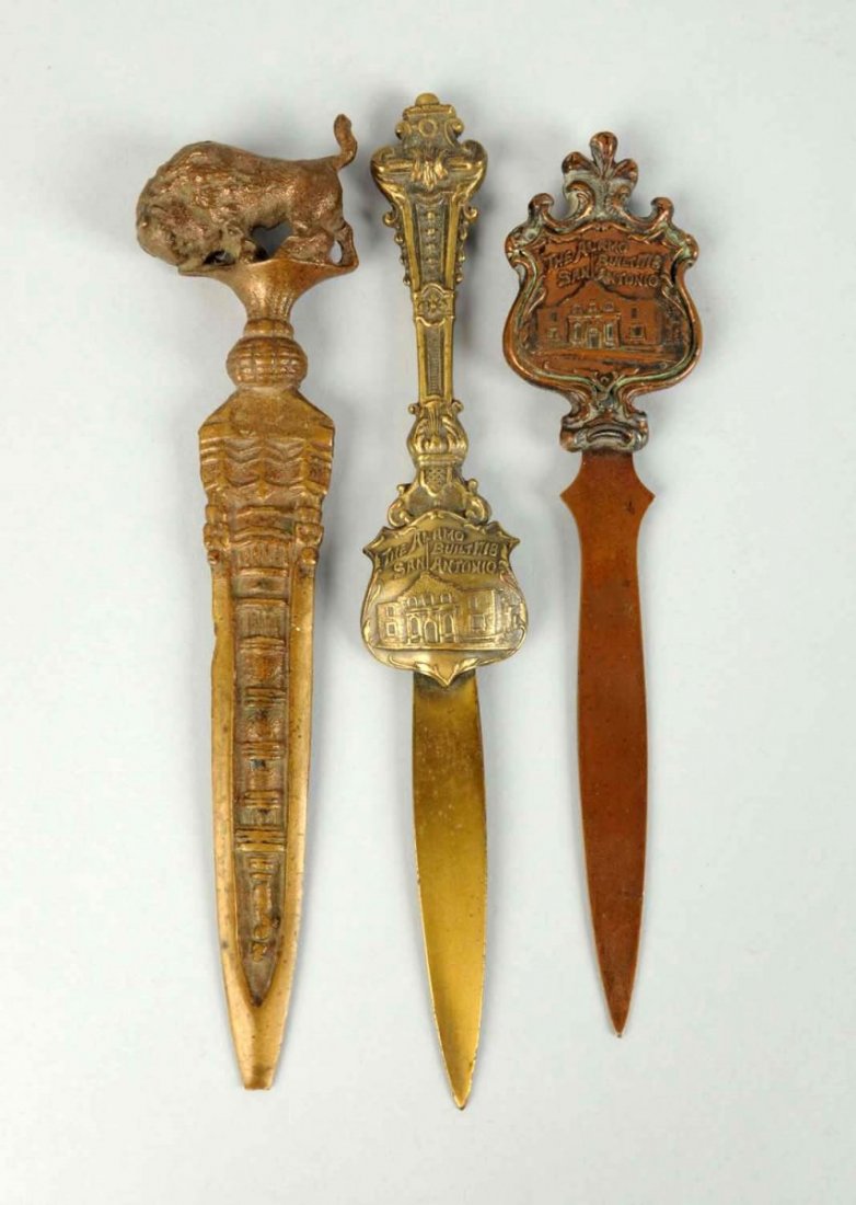 Lot Of 3: Souvenir Brass Letter Openers. (1 of 1)