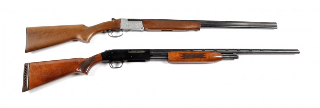 **Lot of 2: Small Bore Shotguns.: Serial # K499436 & 363228 First gun is a Sile 410 gage, 3" chamber, over under with 26" barrels, checkered hard wood stock, etched aluminum finished frame, fine bore and action, has a vent rib. Metal 