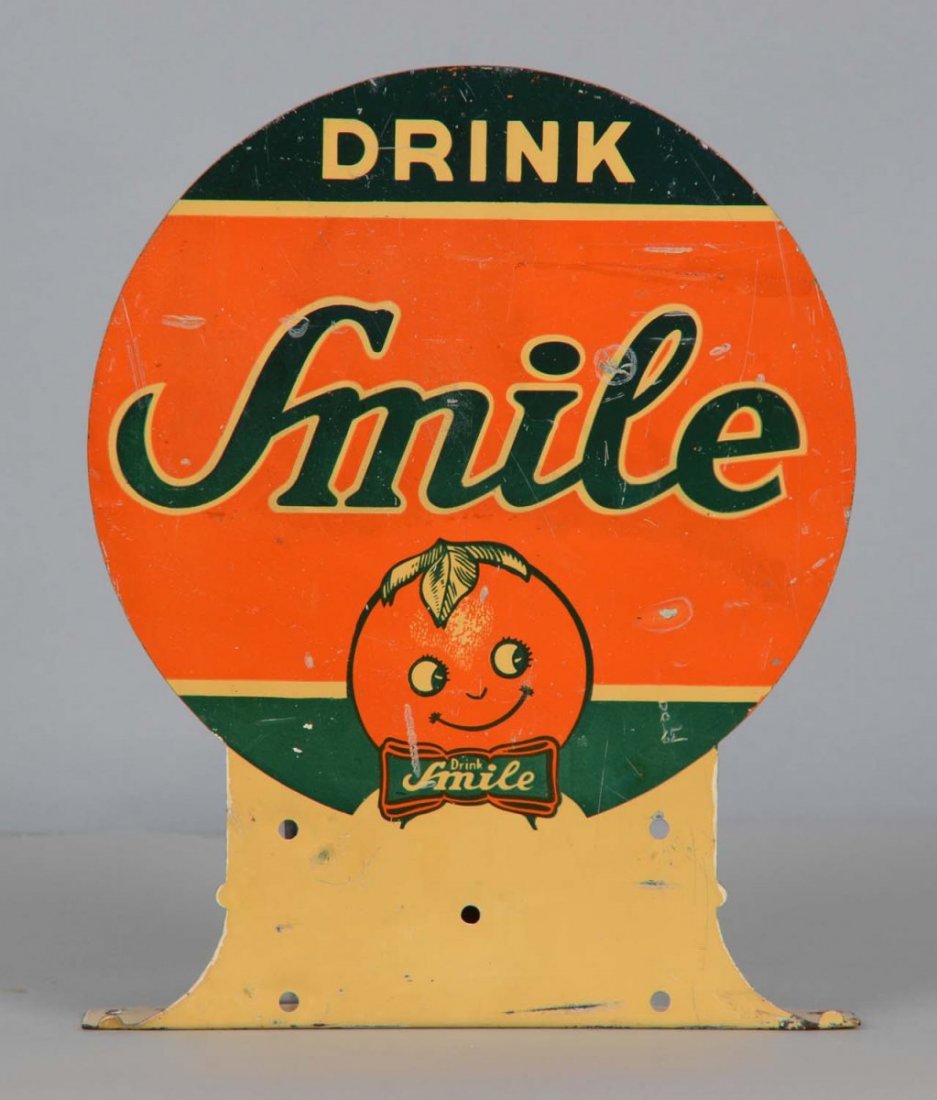 Drink Smile Orange Soda Tin Flange Sign (1 of 2)