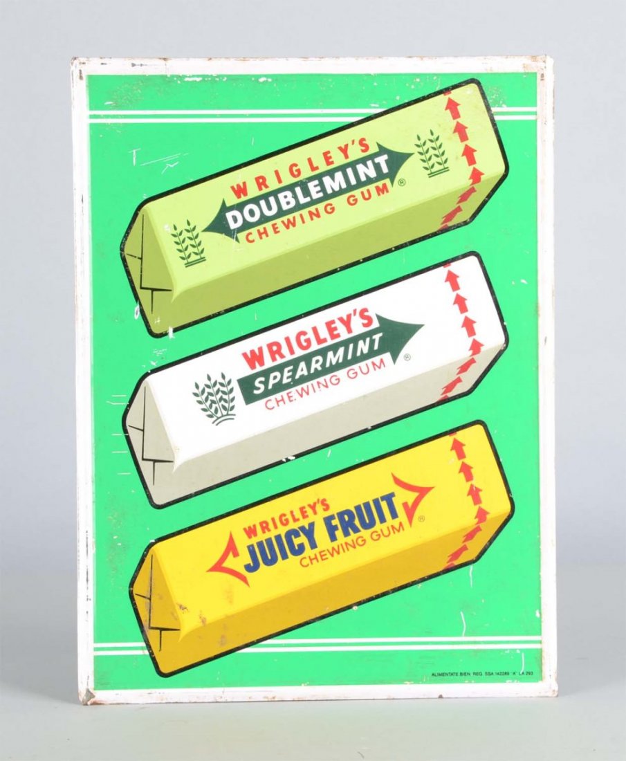 Wrigley's Gum Tin Litho Advertisement Sign (1 of 2)