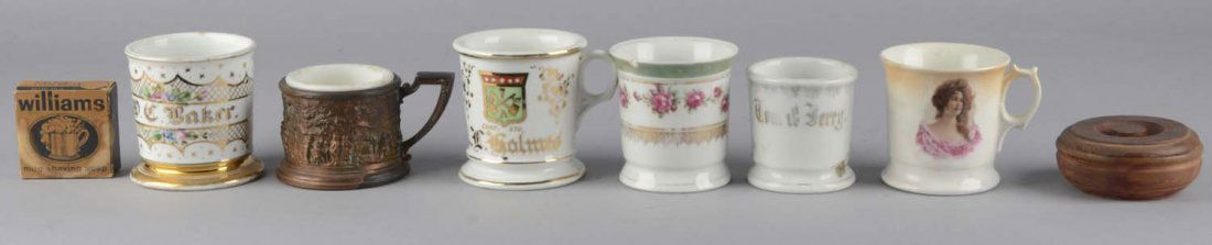 Lot of 8: Shaving Mugs and Accessories (1 of 2)