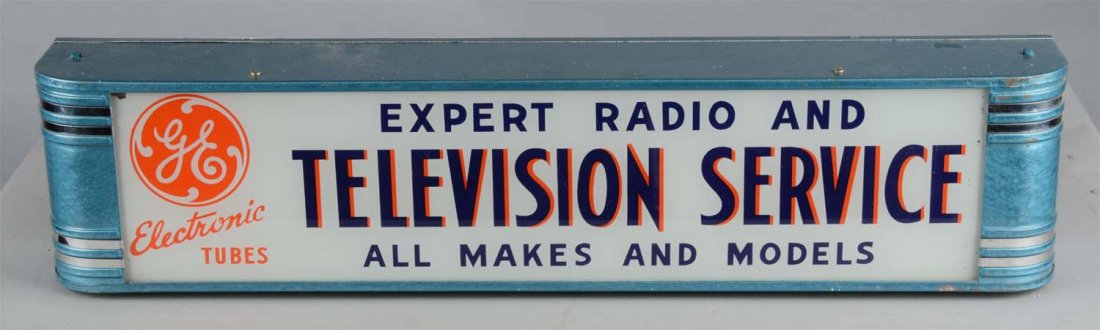 Illuminated GE Television Service Sign (1 of 2)