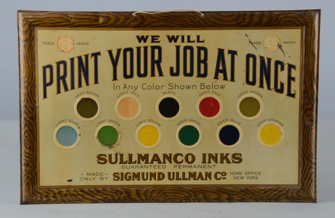 Sullmanco Inks Tin Litho Advertisement Sign (1 of 2)