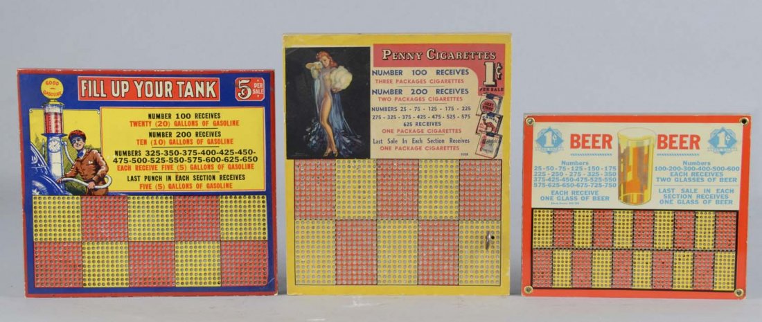 Lot Of 3: Unused And Lightly Used Punch Boards (1 of 1)