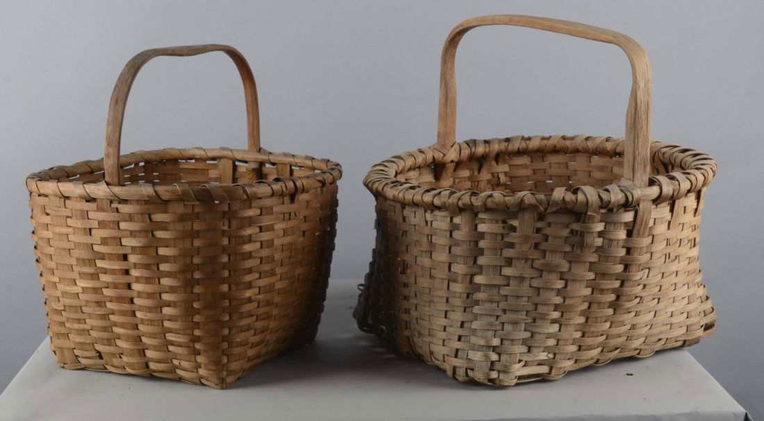 Lot of 2: Woven Wood Gathering Baskets (1 of 2)