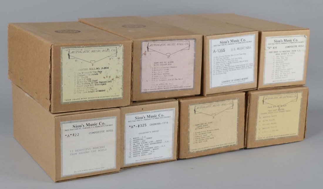 Lot Of 8: A-Type Fat Spool Player Piano Rolls A22+ (1 of 1)