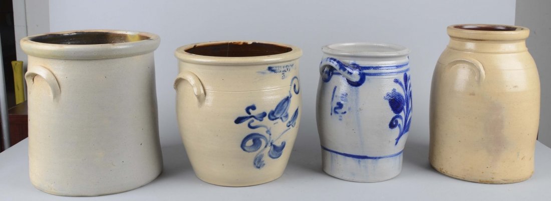 Lot Of 4: Stoneware Churns (1 of 2)