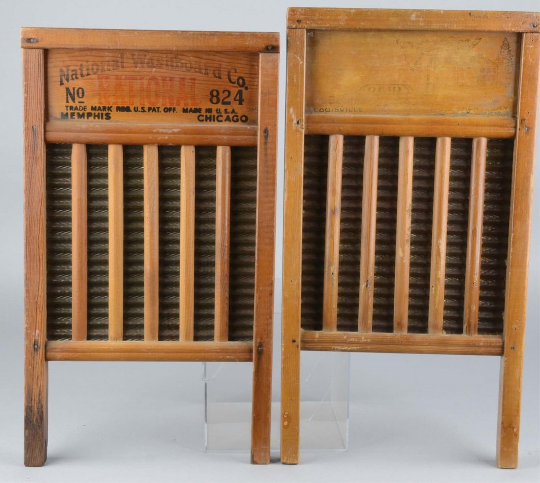 Lot Of 2: Antique Wood And Metal Washboards (1 of 2)