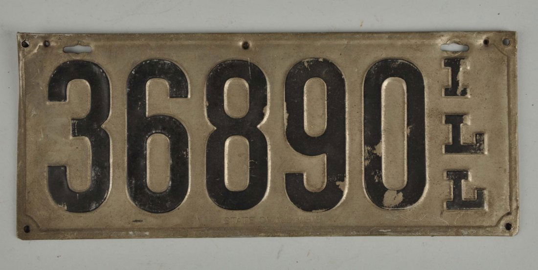 1910 State Of Illinois License Plate. (1 of 2)