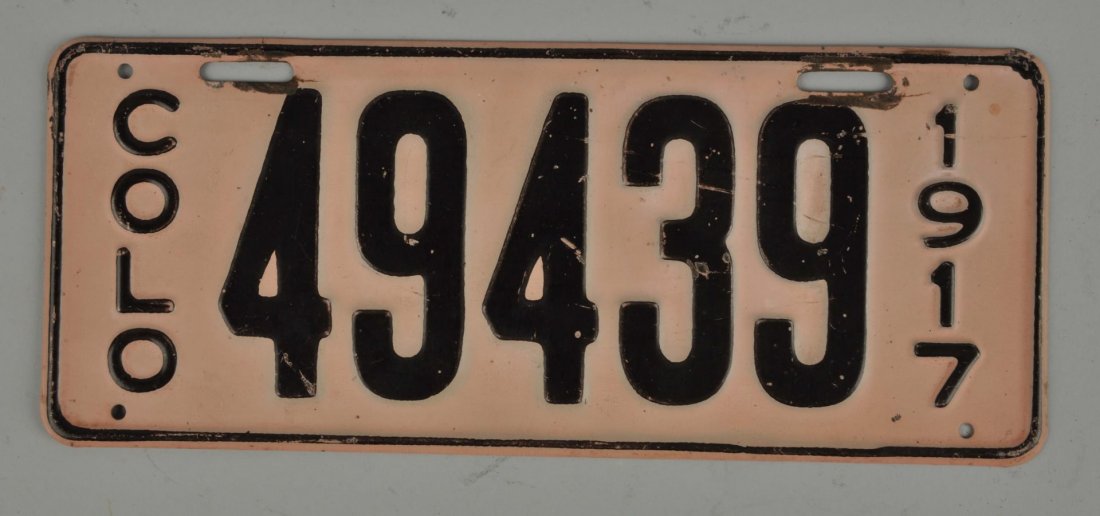 1917 Colorado License Plate. (1 of 2)