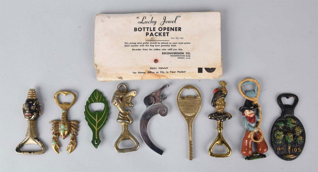 Assorted Figural Flat Bottle Openers. (1 of 1)