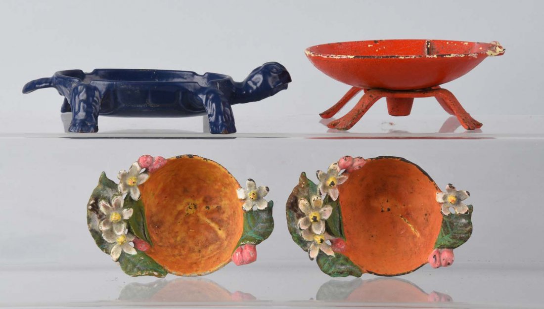 Cast Iron Soap Dishes & Orange Nut Dishes. (1 of 1)