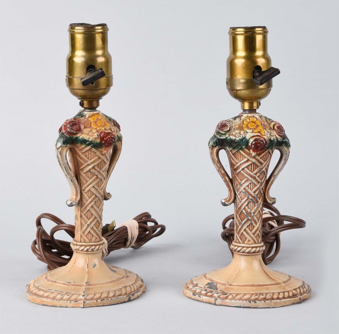 Cast Metal Mixed Flower Lamps. (1 of 1)