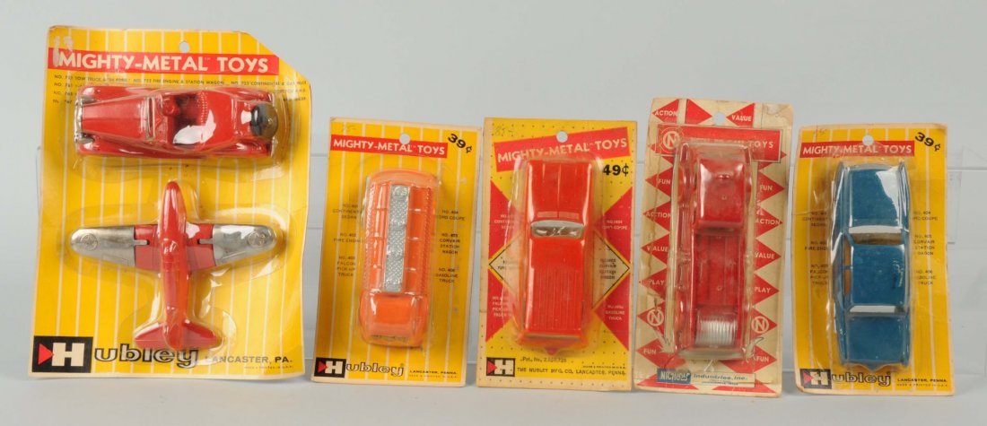 Lot of 5: Hubley Mighty Metal Toys on Card. (1 of 1)