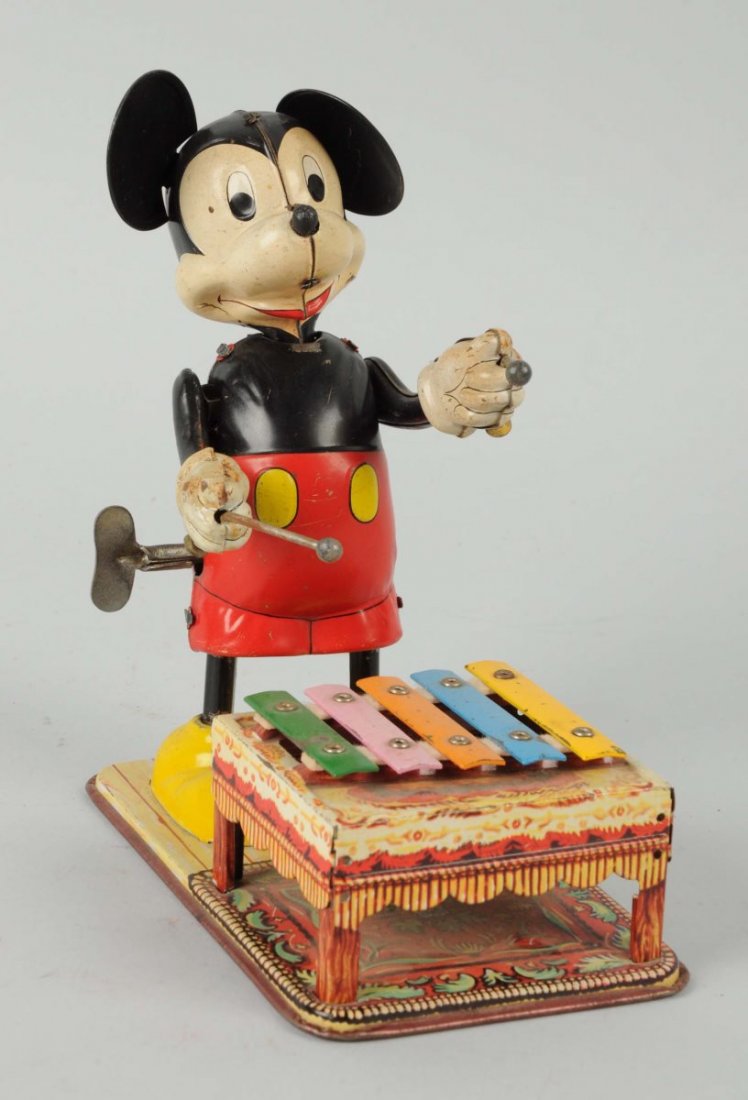 Mickey Mouse Xylophone Tin Litho Wind-Up Toy. (1 of 2)