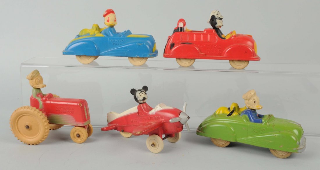Lot Of 5: Walt Disney Sun Rubber Vehicles. (1 of 1)