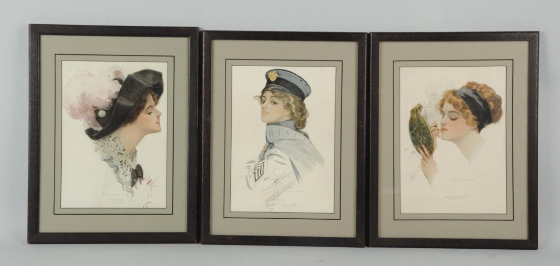 Lot of 3: Harrison Fisher Prints. (1 of 1)