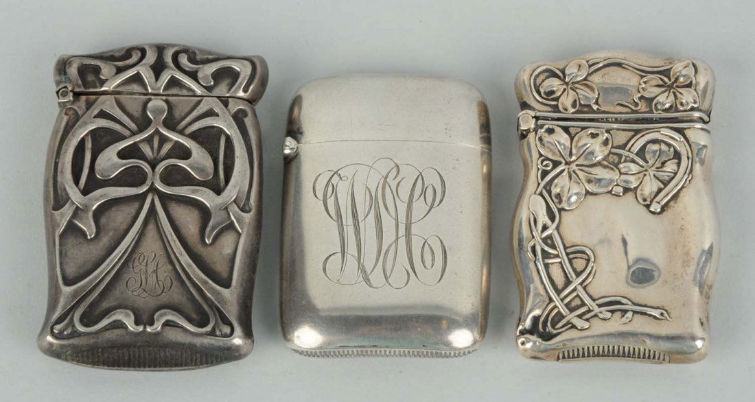 Lot Of 3: Sterling Silver Match Safes Or Vestas. (1 of 2)