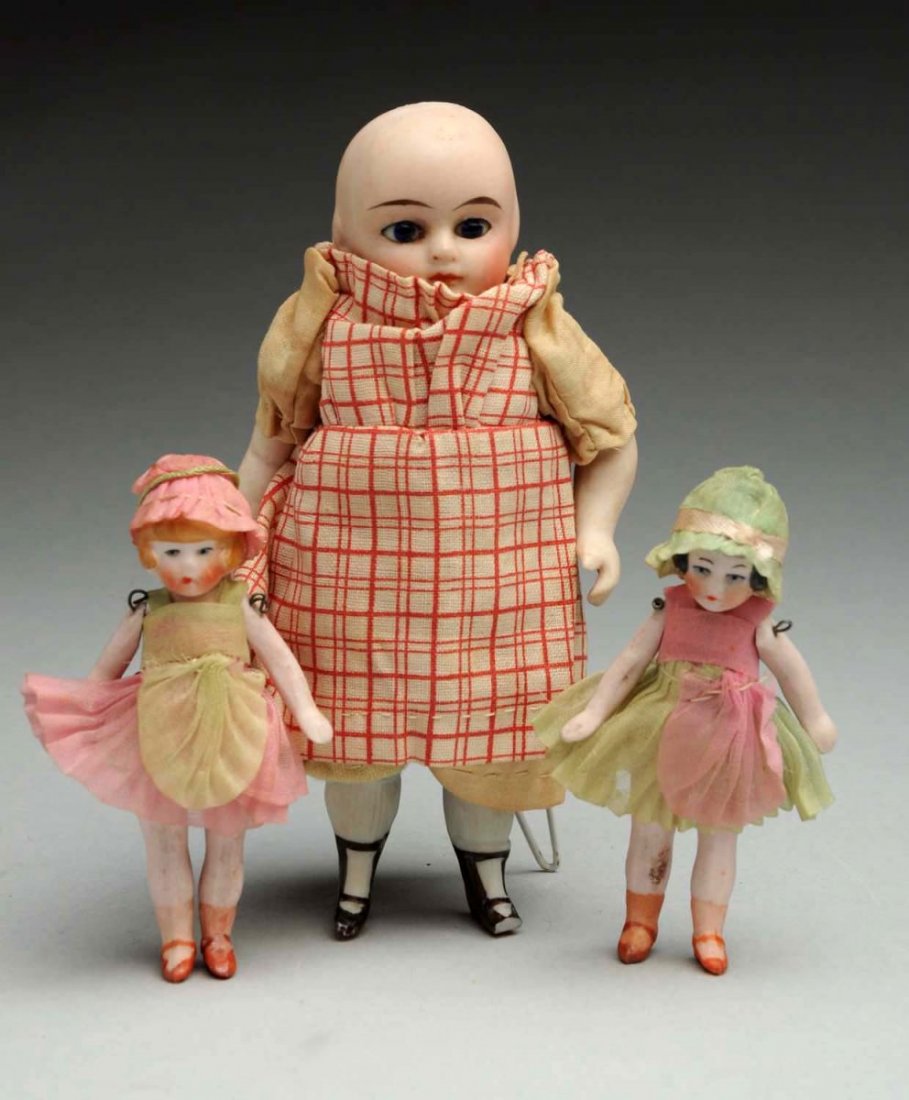 Lot Of 3: All-Bisque German Dolls. (1 of 1)