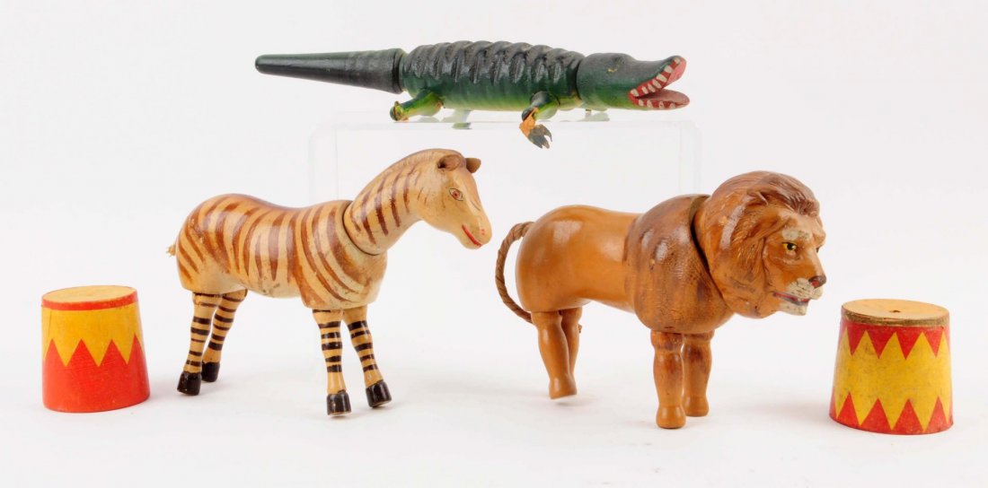 Lot Of 5: Schoenhut Circus Animals & Tubs. (1 of 1)