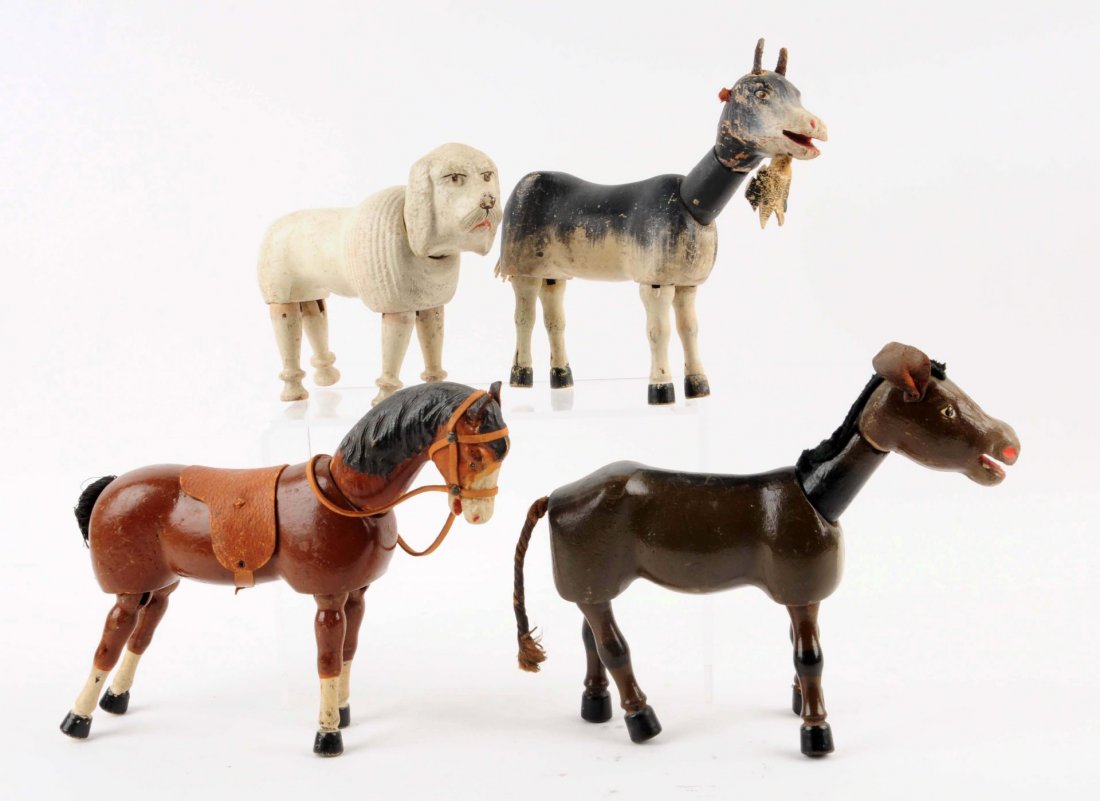 Lot Of 4: Schoenhut Painted Eye Animals. (1 of 1)