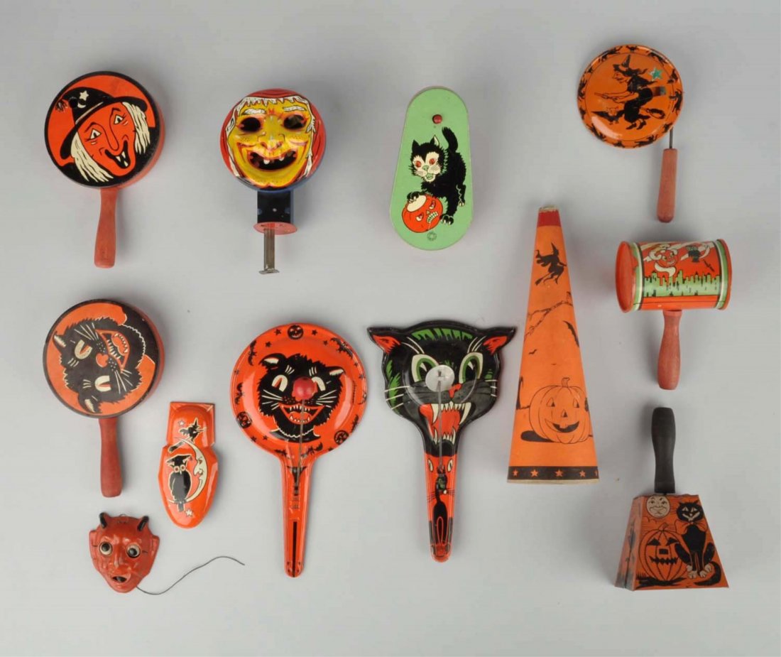 Lot Of Tin Halloween Noisemakers. (1 of 1)