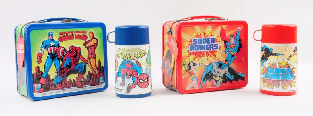 Lot Of 2: 1980s Super Hero Lunchboxes & Thermoses. (1 of 4)