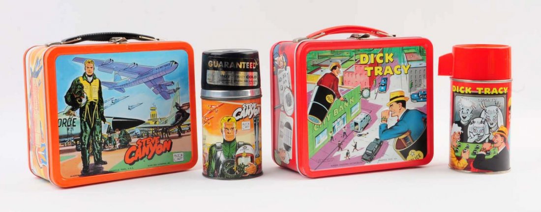 Lot Of 2: 1950s-60s Lunchboxes With Thermoses. (1 of 3)