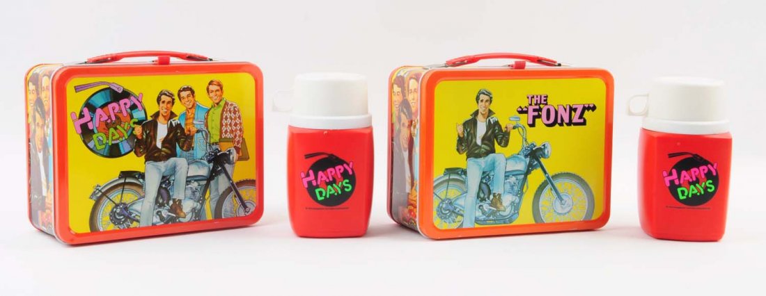 Lot Of 2: Happy Days Lunchboxes With Thermoses. (1 of 3)