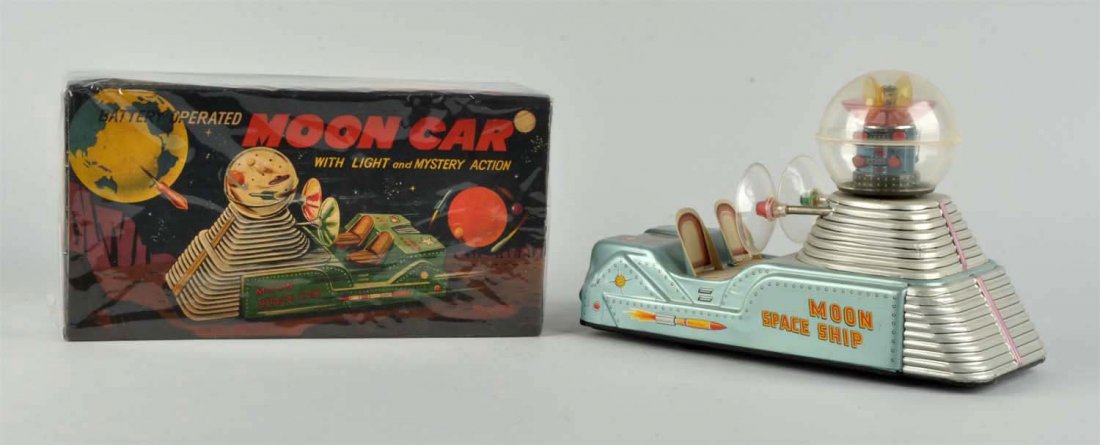 Japanese Battery-Operated Tin Litho Moon Car. (1 of 2)