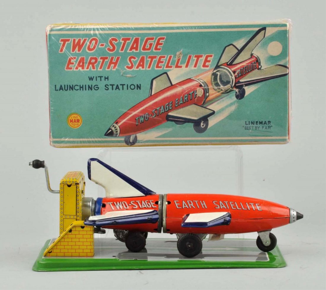 Japanese Linemar Two Stage Earth Satellite Toy. (1 of 2)