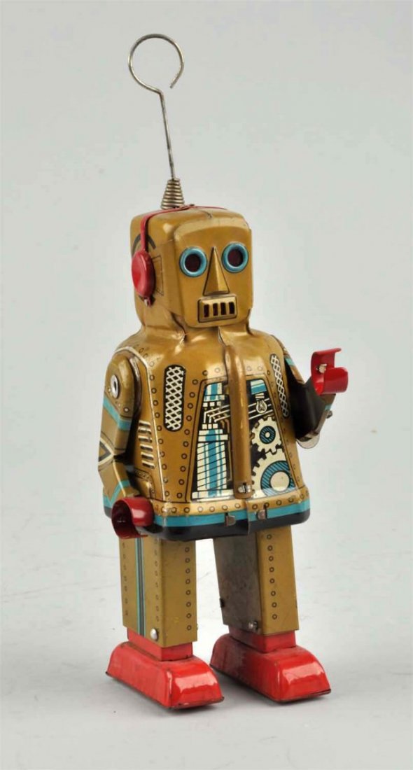 Japanese Tin Litho Wind-Up Sparky Robot. (1 of 2)