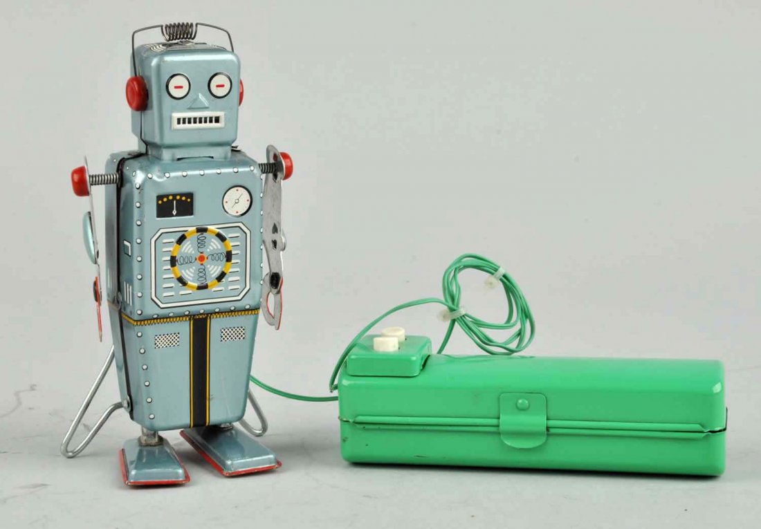 Japanese Remote Control Tin Litho Easel Back Robot (1 of 2)