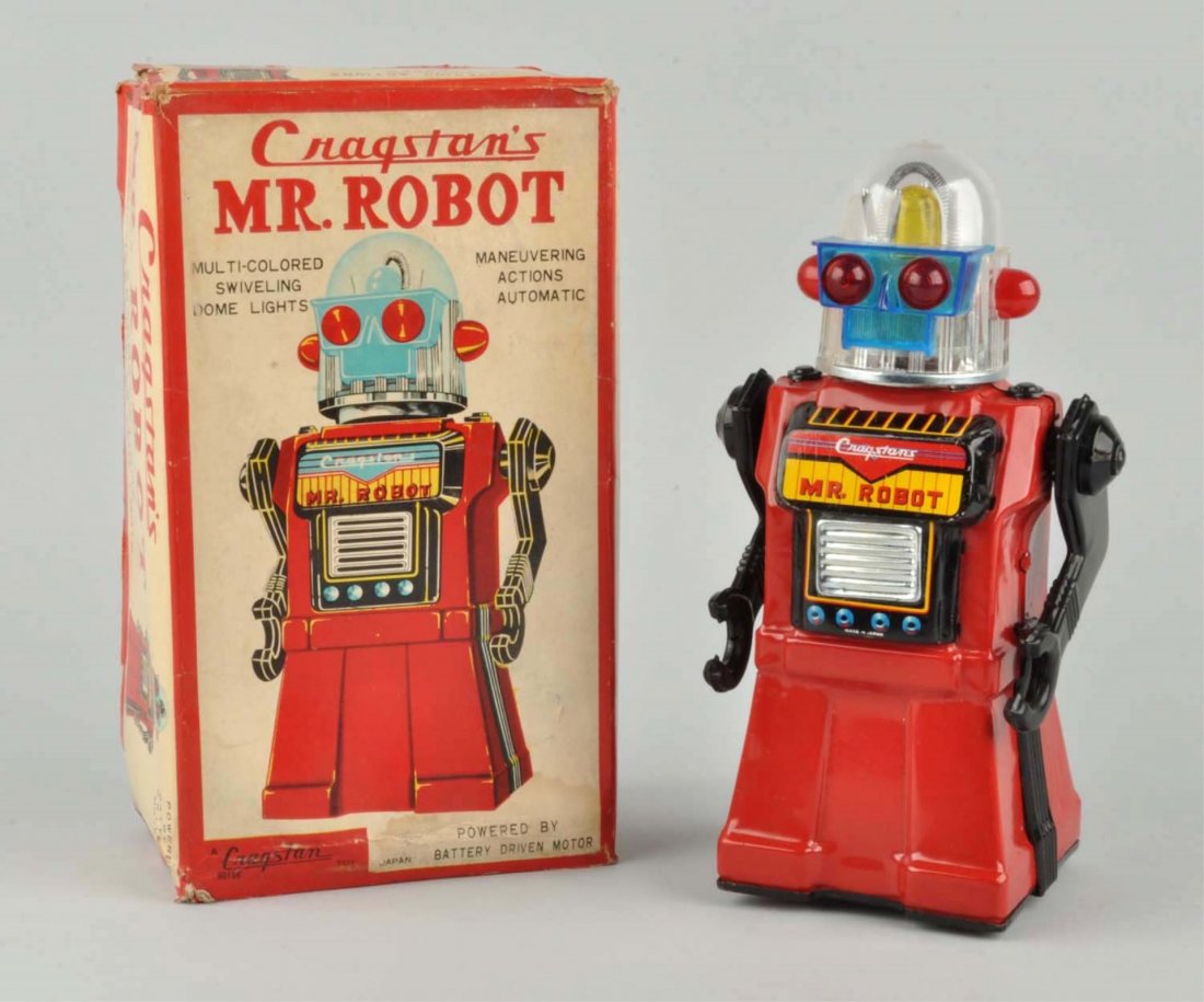 Japanese Battery-Operated Tin Litho Mr. Robot. (1 of 3)