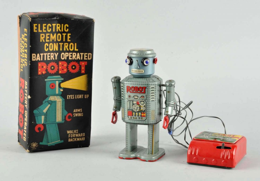 Japanese Battery Op Tin Litho R-35 Robot. (1 of 2)