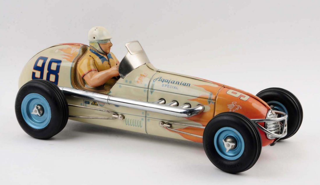 Scarce Japanese Tin Litho Friction Aqujanian Car. (1 of 4)