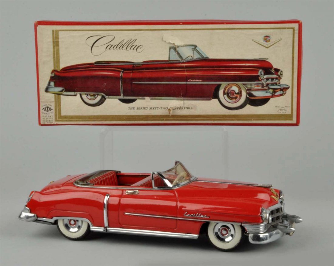 Japanese Tin Litho Friction Alps Cadillac. (1 of 2)