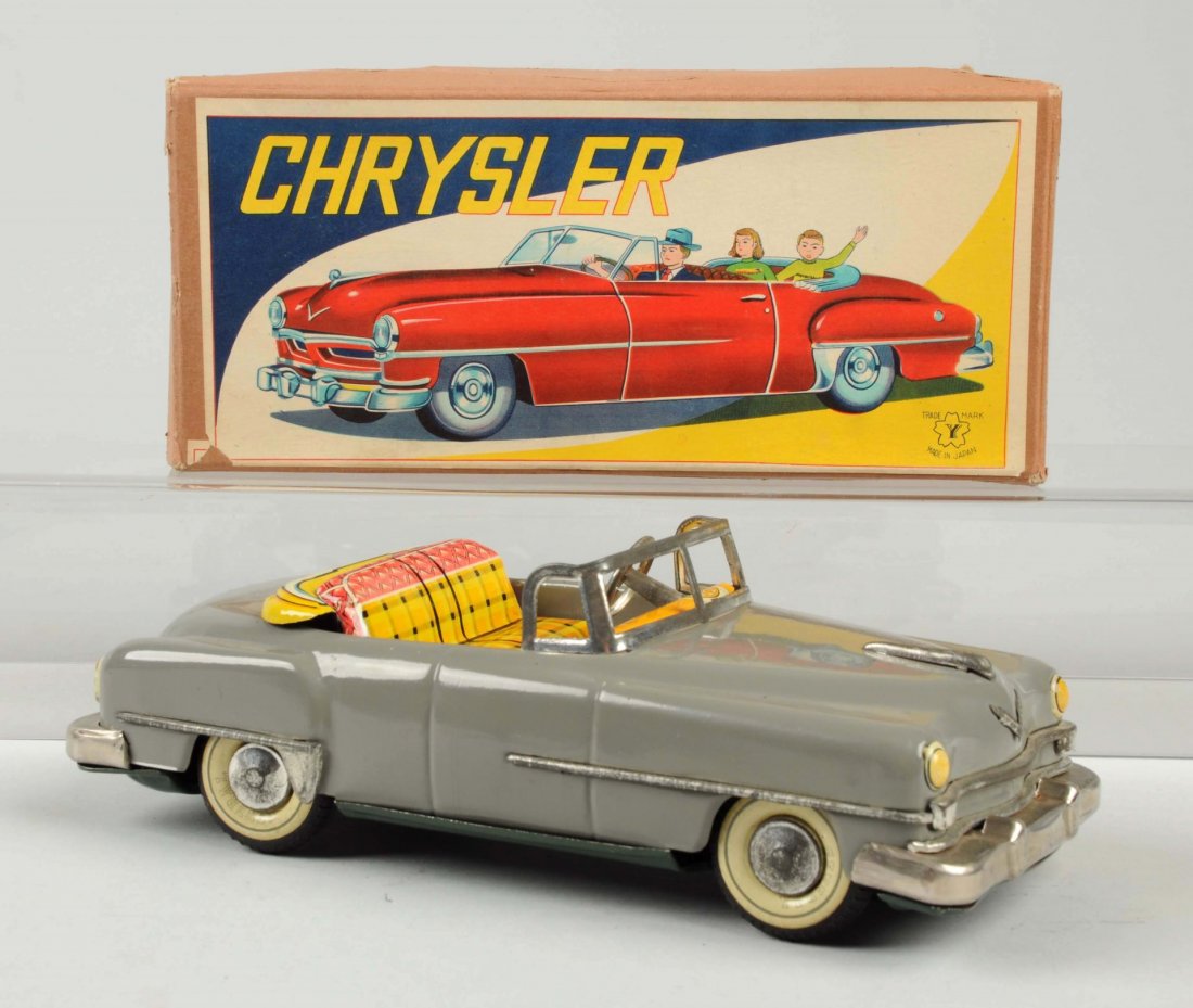 Japanese Tin Litho Friction 1950s Chrysler Car. (1 of 2)