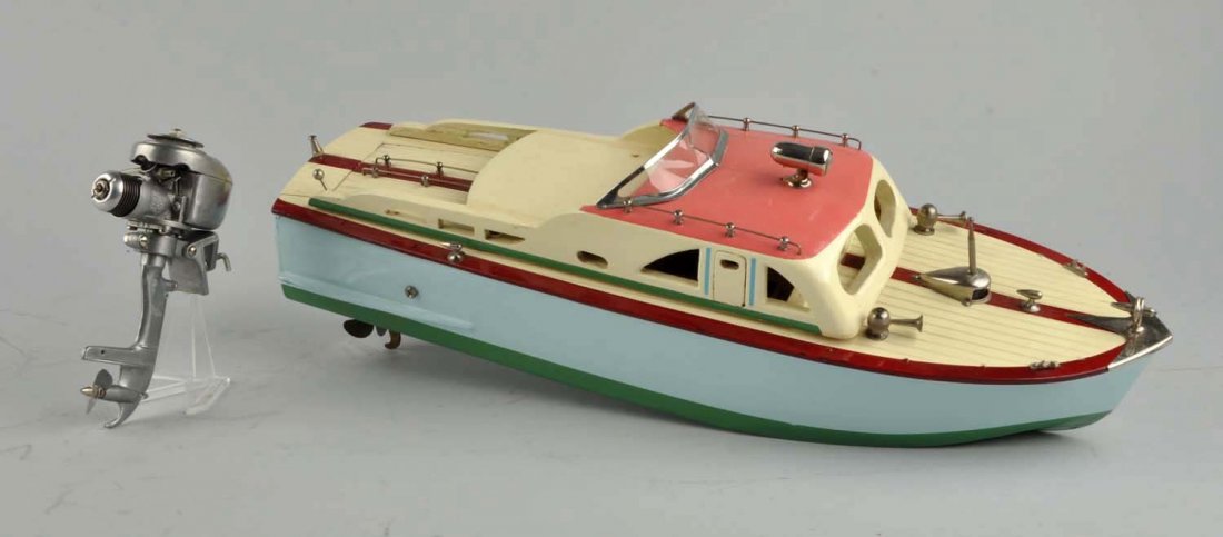 Japanese Battery Operated Wooden Model Motor Boat. (1 of 7)