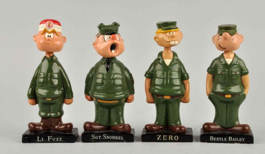 Lot Of 4: Beetle Bailey Bobbing Head Nodders. (1 of 2)