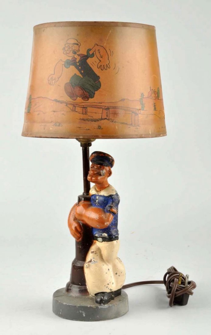 Early White Metal Popeye Lamp. (1 of 6)